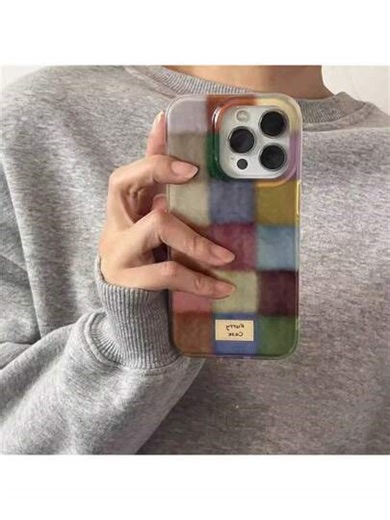 1 pieza Funda de teléfono transparente con bloque de color y diseño lindo de dopamina, funda trasera de silicona suave para iPhone 17/17 Pro/17 Pro Max/16/15/14/13/12 Pro Max | SHEIN