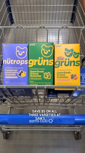 Run to Sam’s Club because Grüns is on shelves!! 🙌💚 @grunsdaily @Nütrops @grunskids Grüns: a daily gummy that makes getting your multivitamin, greens, and prebiotic effortless. Grüns Kids: loaded with essential vitamins and 60 whole-food ingredients for immune and brain support. Nütrops: adaptogenic mushroom gummies with 6 powerhouse mushrooms for clarity, energy, mood, and sleep. ✨ Save $5 until 12/14, tap the link in my bio to learn more! @Sam’s Club #Gruns #samsclub #samsclubfinds #newatsamc