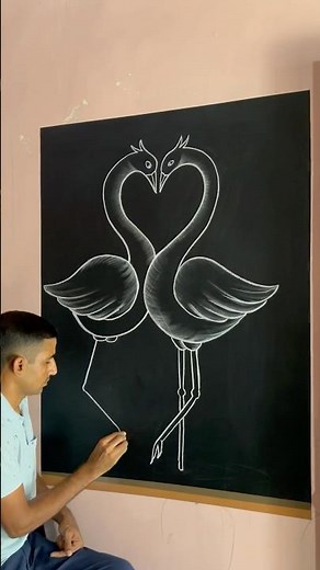 How to draw two flamingo 🦩 ||🙀 || #drawingtutorial #flemingo #short