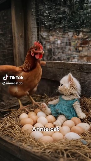 Playing with chickens or destroying the chicken coop?#viral #poorcat #ai #animation #foryoupage