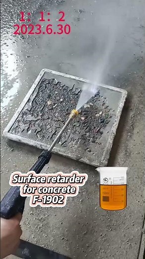 Experimental results of surface retarder for concrete 1:1:2