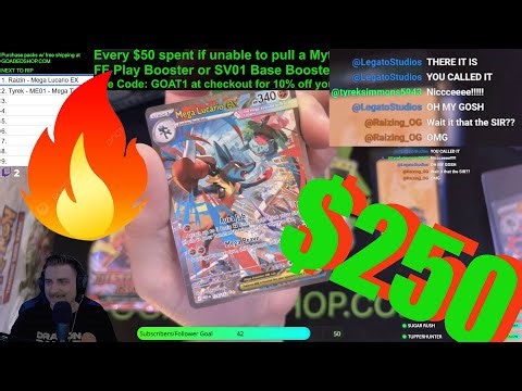 We Pulled the $250 Mega Lucario EX SIR From His Own Box 😱🔥 LIVE w/Chat - ME01 Redemption Arc