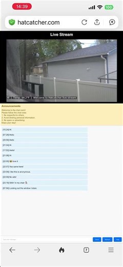 Streaming live from HatCatcher.com #live #streaming #webcam #ffmpeg #raspberrypi