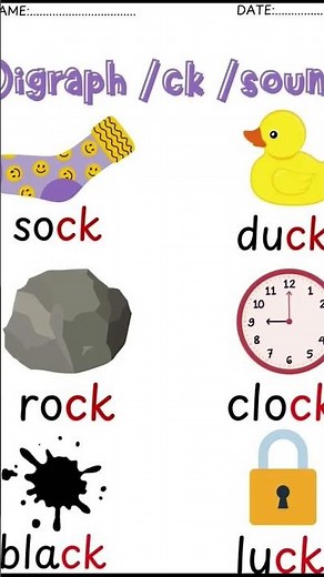 Digraph CK | Ck sound |Sounds |Blending words| English basics | #ukg #lkg #sounds #digraphs #english