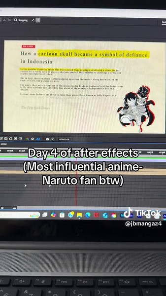 Day 4 of After Effects: Learning Anime Editing Techniques