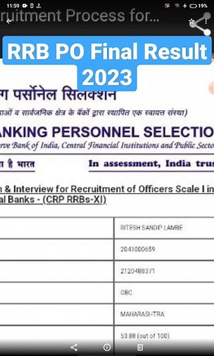 RRB PO 2023 | Selected? Final Result 🔥🔥 #ibps #rrb #sbi #banking #afo ‪@BankKings‬
