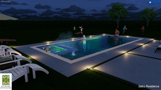 See your backyard before it’s built ✨ Our 3D swimming pool and landscape designs let you visualize your entire outdoor space—from pool shape and features to patios, landscaping, and lighting—before construction begins. No guessing, no surprises. Design with confidence and bring your vision to life. | Extreme Exteriors