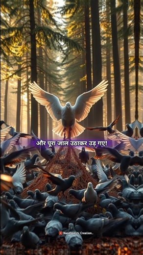 🕊️ Power of Unity | Story of Pigeons and the Hunter | Animal Story in Hindi