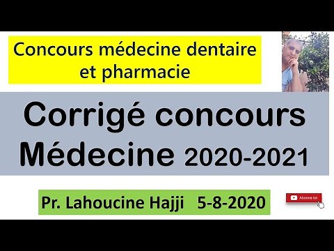 Corrigé concours médecine 2020