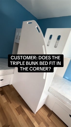 Triple Bunk Bed Perfectly Fits in the Corner