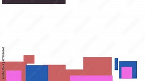 Colored rectangles flash at the bottom of the screen. There is still a black line at the top. You can insert text or other content between the shapes. Stock Video