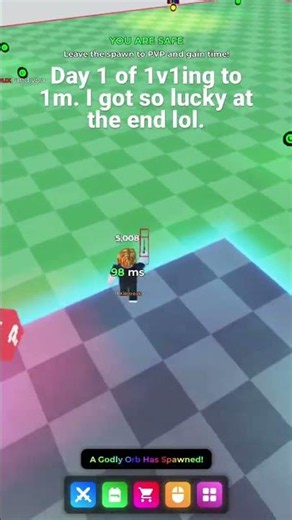 Day 1 of 1v1ing till 1m, I got so lucky! #roblox #stfo #lucky #gameplay