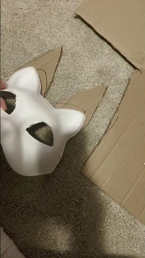 Making a fox mask ✨ #therian #therianthropy #foxtherian #fox #mask