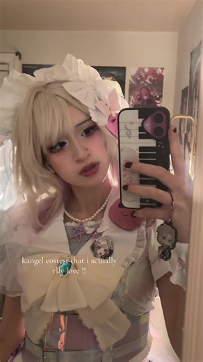 ignore my dirty mirror pls ok ty:3 IM SO HAPPY WITH THIS COS!!! #kangel #needystreameroverload #nso #kangelcosplay #kangelneedystreameroverload