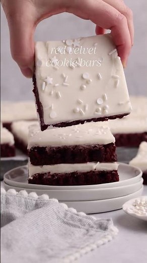 Easy Red Velvet Cookie Bars (No Rolling Needed)