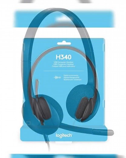 Logitech H340 Stereo Wired Over Ear Headphones With Mic With Noise-Cancelling, Usb, Pc/Mac/Laptop...