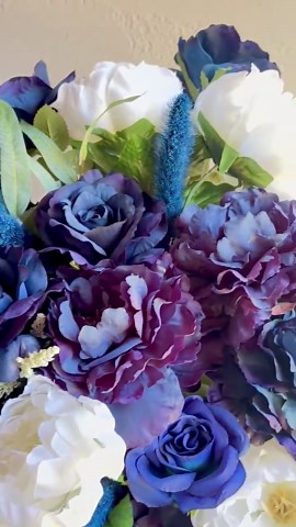 Large Navy Blue and White Wedding Centerpiece: Faux Floral Arrangement, Luxury Home Decor - Etsy