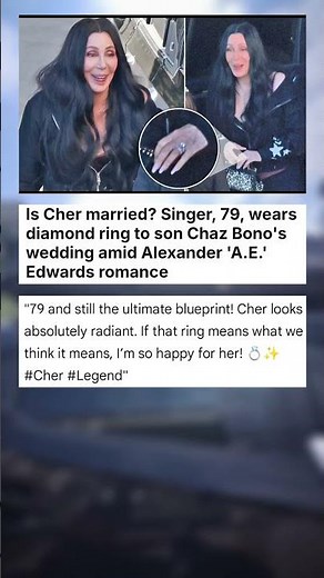 Is Cher married? Singer, 79, wears diamond ring to son Chaz Bono's wedding amid ... #celebrity