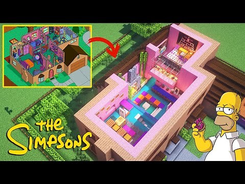 Minecraft interior tutorial :: How to build THE SIMPSONS HOUSE INTERIOR // animation house