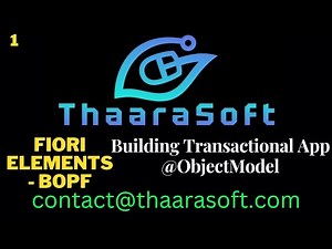 1 - BOPF - Fiori Elements - Transactional Apps Overview