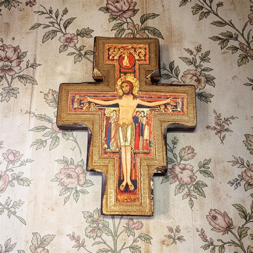 Vintage San Damiano Cross Crucifix Made in Italy Religious Wall Icon - Etsy