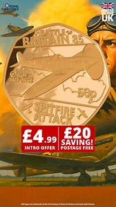 14 reactions | 85 years on, remember the bravery of “The Few” with the Official RAF Gold-Plated 50p coin – JUST £4.99 when you trial the collection. | The Westminster Collection | Facebook