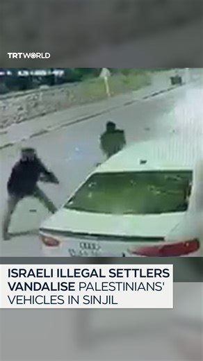 Illegal Israeli settlers vandalised multiple Palestinian-owned vehicles in Sinjil, in the occupied West Bank, puncturing tyres and smashing windows. The late-night attack caused property damage, but no injuries were reported. | TRT World