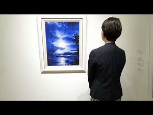 クリスチャン・リース・ラッセン 「ミッドナイトブルー(S)」 海 絵画 風景画 ハワイ ミクストメディア 版画