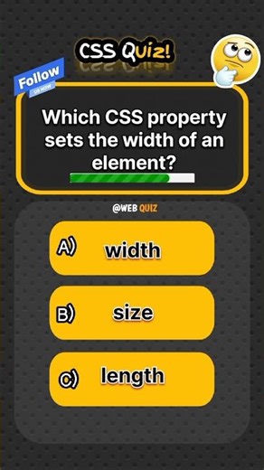 Which CSS property sets the width of an element?? | web quiz #quiz #generalknowledge #ht#css#shorts