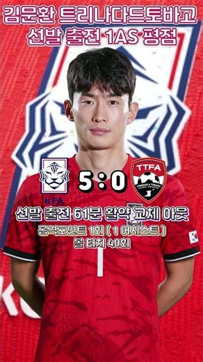 Kim Moon-hwan starts for Trinada and Tobago, 1 assist #SouthKoreaFriendlyMatch #KimMoonhwan