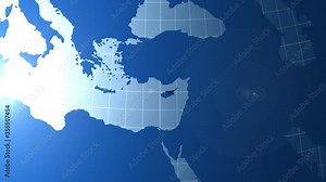 Northern Cyprus. Map. Turkish Republic of Northern Cyprus. Zooming into Northern Cyprus on the globe.