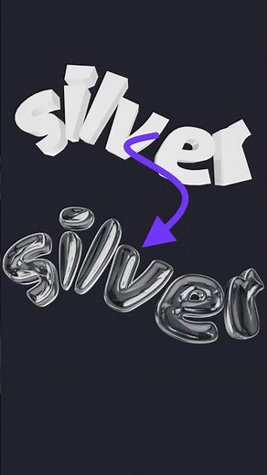 Create Silver Metal Text 3D in 30 Seconds #3dtext #fontstyle #chromeeffect #typography #silvertext