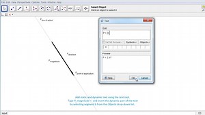 Graphic statics in GeoGebra: Loads - point of application, line of action, magnitude, direction