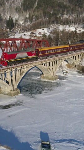Siberian Winterscape: Marvel at Frozen Wilderness by Drone.