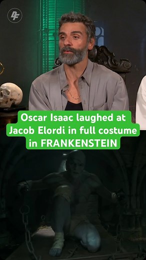 497K views · 13K reactions | ‘FRANKENSTEIN’ actor Oscar Isaac talks about his first reaction Jacob Elordi as Frankenstein’s Monster #frankenstein #guillermodeltoro #oscarisaac #jacobelordi #frankensteinsmonster | DiscussingFilm | Facebook