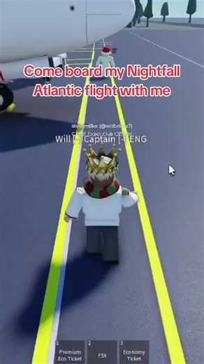 Watch me board my Nightfall Atlantic flight on ROBLOX with me. We host flights daily! #nightfallatlantic #roblox #fyp #planes #robloxairline