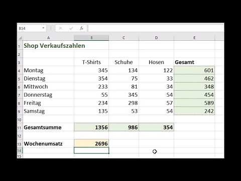 Excel Grundlagen 2 - Summen bilden
