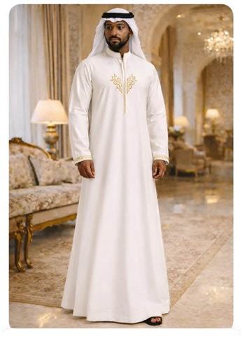 Handmade Embroidered Men's Thobe, Islamic Jubbah Kaftan - Etsy UK