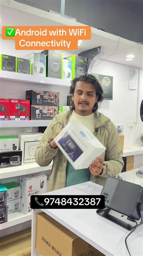 Aun brand smart portable android projector with stand and inbuilt speaker