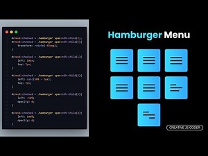 Hamburger Menu Design in HTML & CSS only. | Creative JS Coder