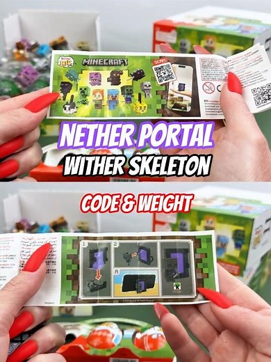 🟩 Kinder Joy Minecraft Code & Weight VC326 Nether Portal Wither Skeleton Opening!