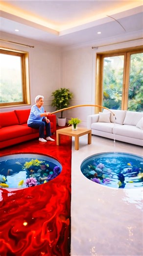 Luxury Epoxy Floor Transformation With Hidden Fish Tank ✨️