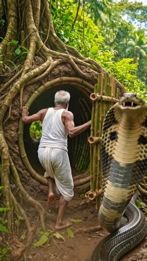 “King Cobra से बचने के लिए दादा ने बनाया सीक्रेट बांस का घर!”#bamboohouse #shorts #bamboo