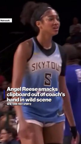 Angel Reese slapped a clipboard out of Sky staffer Ann Crosby’s hands