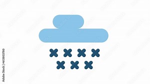 Snowy, Weather animated icon on transparent background.