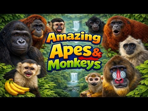 Amazing Apes & Monkeys | Monkeys Name |CleverToon Kids