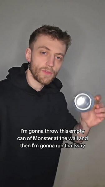Throwing an Empty Monster Energy Can at the Wall