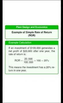 Rate of Return ROR Plant Design and Economics #chemicalengineering #processengineering #economics