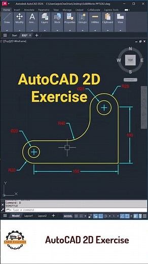 AutoCAD 2D Drawing with Circles, Arcs & Fillets | Beginner to Pro CAD Practice 2025