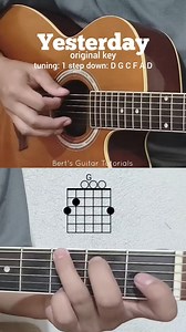 494K views · 4.5K reactions | yesterday original key #guitartutorial #guitarcover | Bert's Guitar Tutorials | Facebook